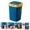 Ciieeo Trash Can with Lid Type Waste Paper Basket for Home Kitchen and Bathroom Deep Sea Blue Practical and Convenient Design view 3