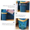 Ciieeo Trash Can with Lid Type Waste Paper Basket for Home Kitchen and Bathroom Deep Sea Blue Practical and Convenient Design view 4
