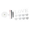 Ciieeo 3pcs Heart Mirror Wall Clock Frameless Sticker Decor for Bedroom Living Room view 1