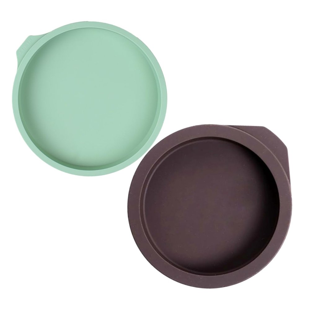 Cabilock 4pcs Round Fondant Cake Molds Non-stick Silicone Baking Trays Easy Demolding for Home Professional Use Random Color