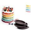 Cabilock 4pcs Round Fondant Cake Molds Non-stick Silicone Baking Trays Easy Demolding for Home Professional Use Random Color view 3