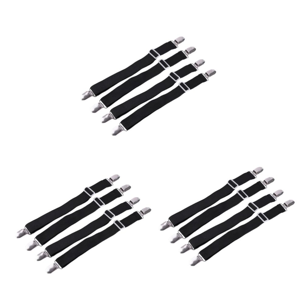MAGICLULU 12pcs Bed Sheet Fasteners Mattress Gripper Clips Elastic Straps for Bed Sheets Covers Hospital Holder