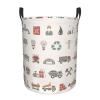HomeLoft Basics Construction Icon Building Machines Laundry Basket Waterproof Foldable Laundry Hamper with Durable Handle Round Storage Basket Dirty Clothes Organizer for Bedroom Bathroom Dorm Office, Small view 1