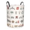 HomeLoft Basics Construction Icon Building Machines Laundry Basket Waterproof Foldable Laundry Hamper with Durable Handle Round Storage Basket Dirty Clothes Organizer for Bedroom Bathroom Dorm Office, Small view 2