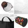 Building Vehicle Backhoe Excavator Print Laundry Basket Waterproof Foldable Laundry Hamper with Durable Handle Circular Storage Basket Dirty Clothes Organizer for Nursery Bedroom Bathroom College view 4