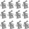 12pcs Bunny Napkin Rings Rabbit Napkin Rings Metal Napkin Holder Easter Napkin Buckle for Easter Party Table Dining Decoration - Silver view 1