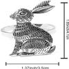 12pcs Bunny Napkin Rings Rabbit Napkin Rings Metal Napkin Holder Easter Napkin Buckle for Easter Party Table Dining Decoration - Silver view 2