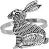 12pcs Bunny Napkin Rings Rabbit Napkin Rings Metal Napkin Holder Easter Napkin Buckle for Easter Party Table Dining Decoration - Silver view 3