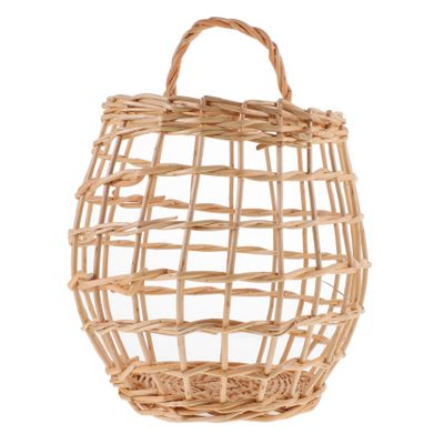 MAGICLULU 2pcs Woven Rattan Storage Basket Decorative Wall Hanging Basket for Garlic Egg Flowers Stylish and Kitchen Organizer Random