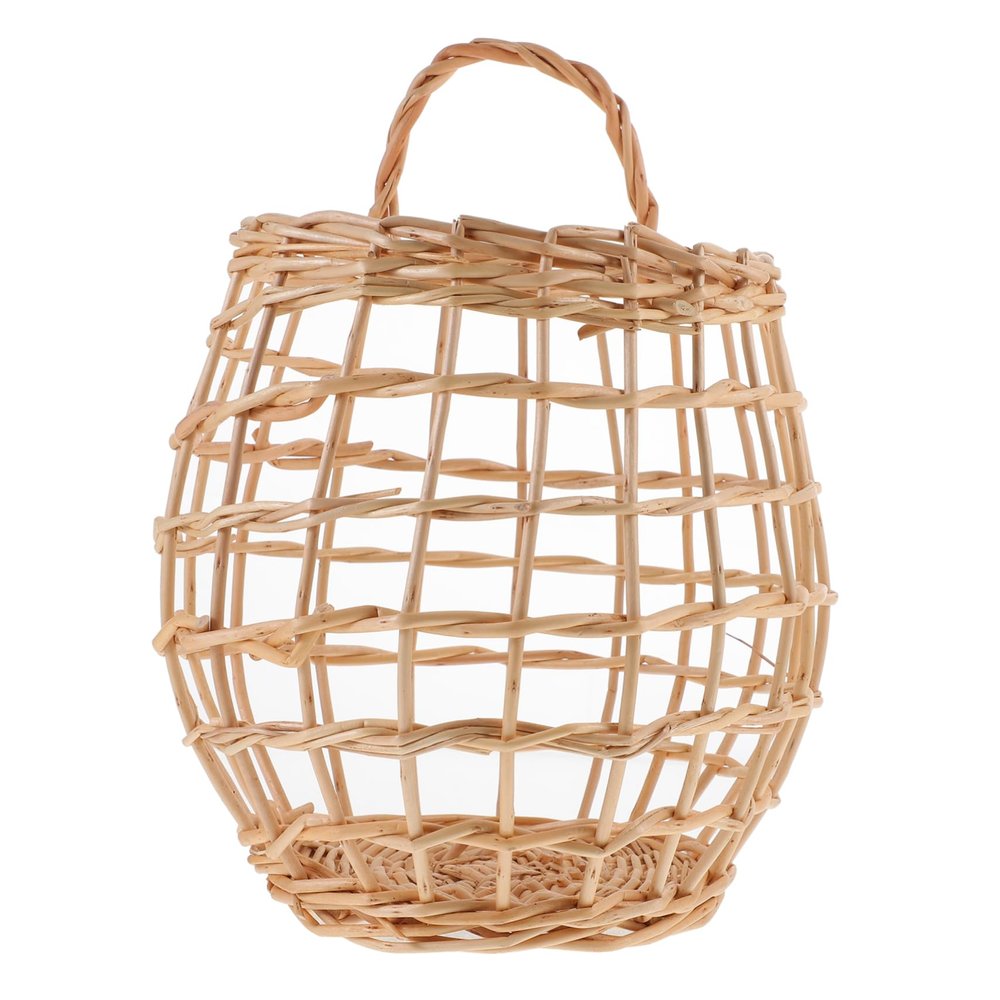 MAGICLULU 2pcs Woven Rattan Storage Basket Decorative Wall Hanging Basket for Garlic Egg Flowers Stylish and Kitchen Organizer Random