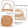 MAGICLULU 2pcs Woven Rattan Storage Basket Decorative Wall Hanging Basket for Garlic Egg Flowers Stylish and Kitchen Organizer Random view 4