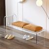 ESRADA Acrylic Dining Table Stool, Contemporary Clear Kitchen Stool, Upholstered Bed End Bench, Rectangular Bedroom Bench, Indoor Entry Bench, Shoe Changing Bench orange-120 * 40 * 60CM view 1