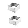 Cabilock 2pcs Stainless Steel Square Mousse Cutter Cake Puck Mold Retractable Baking Ring for Cake Decor view 1