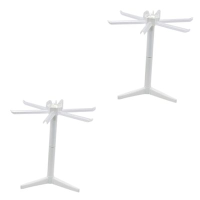 Cabilock 2pcs Compact Pasta Dryer Stand Noodle Rack 6 Arms Triangular Base for Spaghetti Lasagne