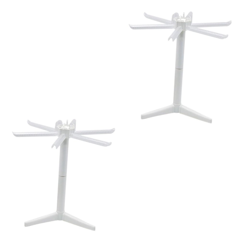 Cabilock 2pcs Compact Pasta Dryer Stand Noodle Rack 6 Arms Triangular Base for Spaghetti Lasagne