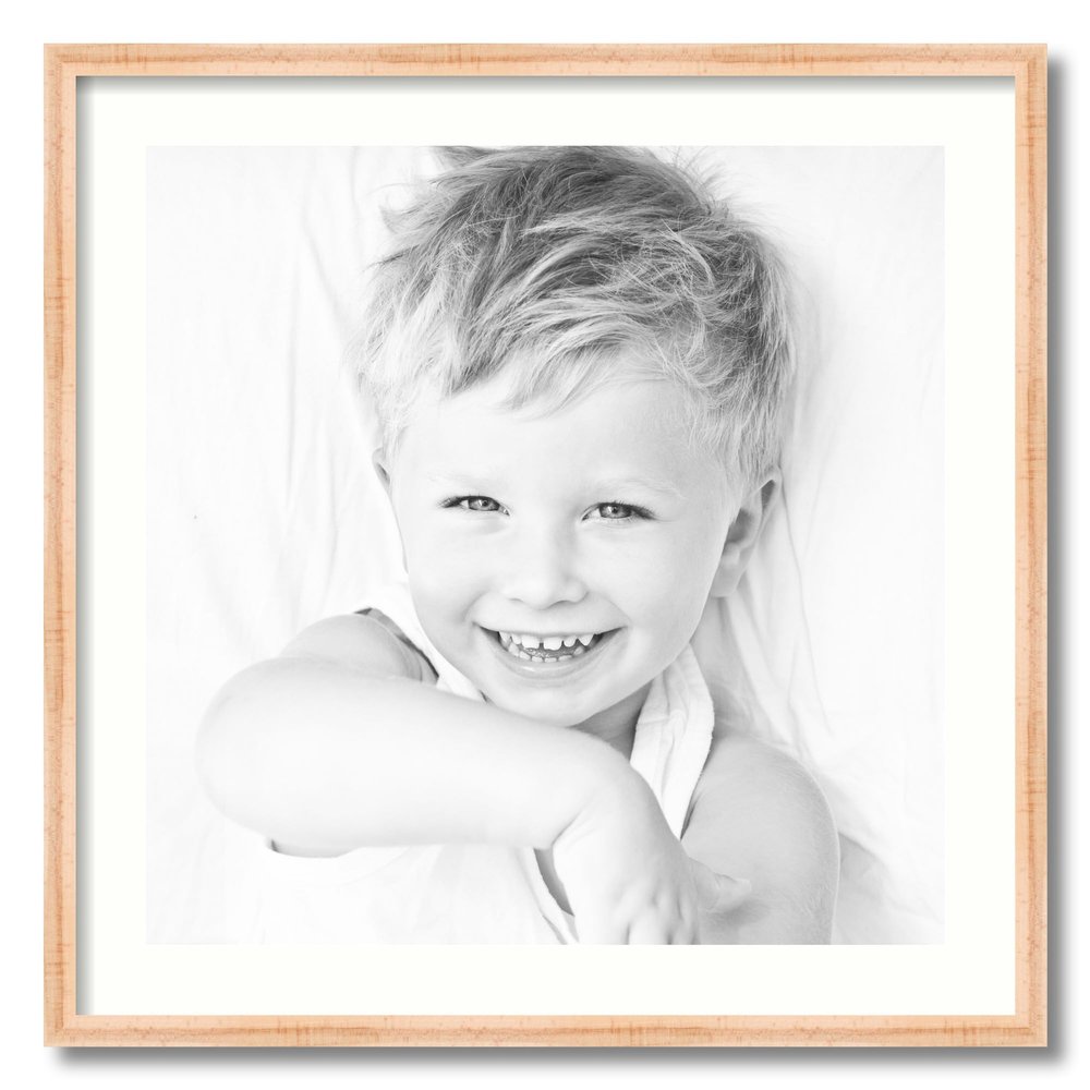 ArtToFrames 20x20 inch Hard Maple 1.5 inch Tall Picture Frame with 2 Inch Single Light Cream Mat, SingleMat-82213-410-20x20-1403