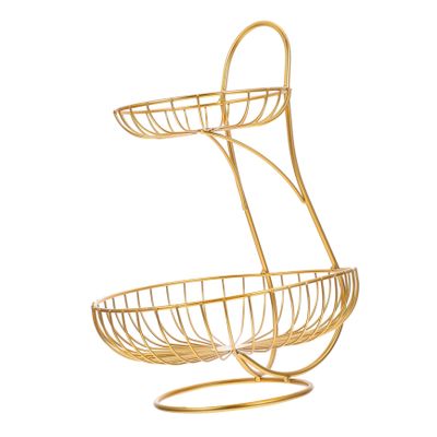 PRETYZOOM Iron Art Fruit Basket Home Decor Large Capacity Fruit Stand Easy to Use Present