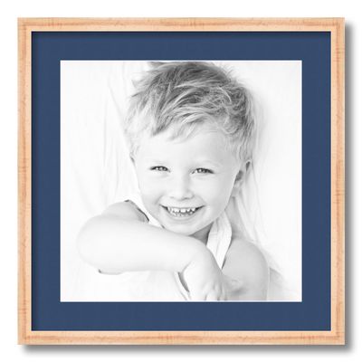 ArtToFrames 14x14 inch Hard Maple 1.5 inch tall Picture Frame with 2 Inch Single Delft Blue Mat, SingleMat-82213-410-14x14-885