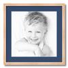 ArtToFrames 14x14 inch Hard Maple 1.5 inch tall Picture Frame with 2 Inch Single Delft Blue Mat, SingleMat-82213-410-14x14-885 view 1