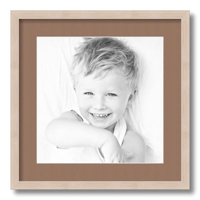 ArtToFrames 12x12 inch Clear Stain on Maple Picture Frame with 2 Inch Single Sandpiper Mat, SingleMat-0066-81784-YCLR-12x12-767