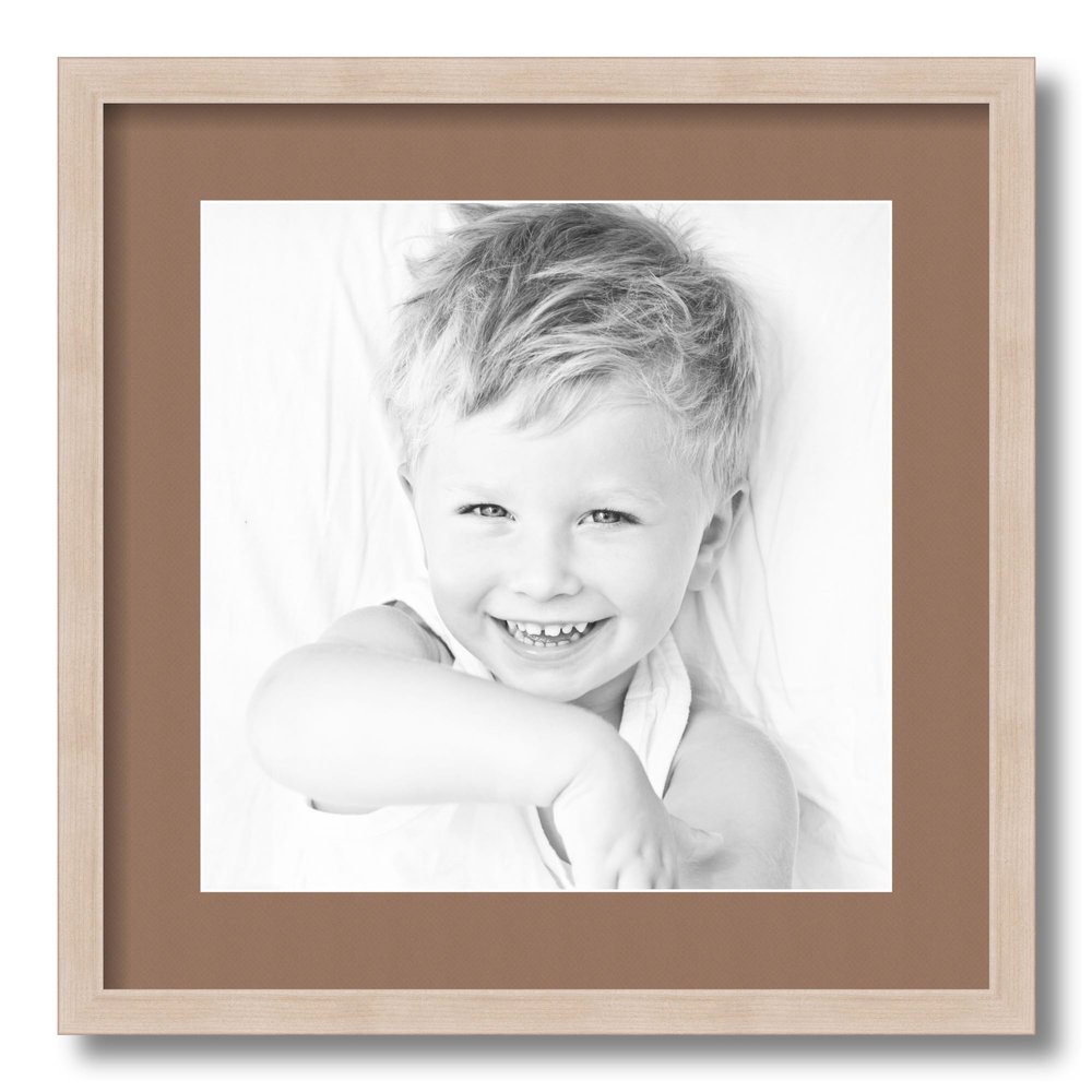ArtToFrames 12x12 inch Clear Stain on Maple Picture Frame with 2 Inch Single Sandpiper Mat, SingleMat-0066-81784-YCLR-12x12-767