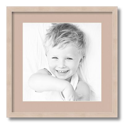 ArtToFrames 12x12 inch Clear Stain on Maple Picture Frame with 2 Inch Single Grey Beige Mat, SingleMat-0066-81784-YCLR-12x12-778
