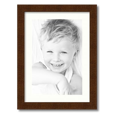 ArtToFrames 12x18 inch Brown - Distressed Wood Picture Frame with 2 Inch Single Porcelain Mat, SingleMat-82223-103-12x18-754