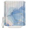 Blue Gold Shower Curtain for Bathroom, Marble Abstract Art Ocean Texture Fabric Shower Curtain with Hooks Bathroom Decor Waterproof Shower Curtains Machine Washable for Home Hotel, 72"W x 78"L view 2