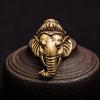 MANGOUSONG Figurines Brass Animal,3.4x2.2cm Solid Brass Animal Head Design Leather Bag Wallet Button Rivet with Screws Elephant God Belt Buckle Decor Hardware Accessory view 1