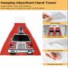 Fire Engine Truck Kitchen Hand Towels with Hanging Loops Set of 2 Super Soft Thick Oven Fingertip Dry Microfiber Dish Towel Absorbent Cleaning Washcloth for Bathroom,Kitchen Red Fire Vehicle Fire Cars view 2