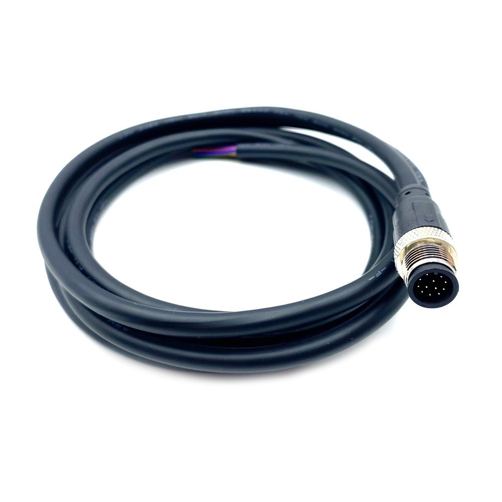 FOWIUNYE M12 12 Pin Male Connector Cable, A Code Straight Molding Cable Male Aviation Sensor Electrical PVC Cable Industrial Molded Cable AWG260.5Meter