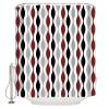 Black Red Gray Mid-Century Shower Curtain for Bathroom, Modern Geometric Pattern Fabric Shower Curtain with Hooks Bathroom Decor Waterproof Shower Curtains Machine Washable for Home Hotel, 60"W x 72"L view 2