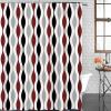 Black Red Gray Mid-Century Shower Curtain for Bathroom, Modern Geometric Pattern Fabric Shower Curtain with Hooks Bathroom Decor Waterproof Shower Curtains Machine Washable for Home Hotel, 60"W x 72"L view 4