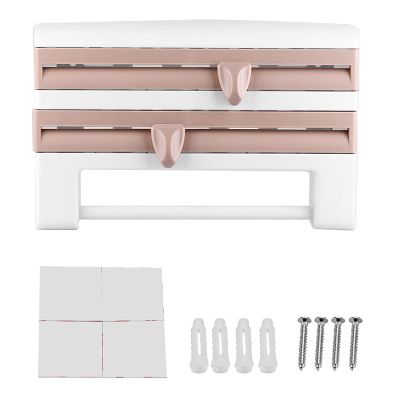 Paper Towel Holder Wall Mount, Wall Paper Towel Holder Paper Towel Dispenser Wall Mount Toilet Paper Holder for Bathroom Wall Hanging Paper Towel Holder Preservative Film Dispenser for Kitchen(B)