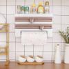 Paper Towel Holder Wall Mount, Wall Paper Towel Holder Paper Towel Dispenser Wall Mount Toilet Paper Holder for Bathroom Wall Hanging Paper Towel Holder Preservative Film Dispenser for Kitchen(B) view 3