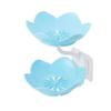 1PCS Lotus Shape Soap Box,Double Layer Soap Dish Plastic Soap Holder Wall Mounted Water Draining Soap Dish(Blue) view 1