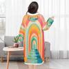 Abstact Rainbow Wearable Blanket Hoodie Oversized Hooded Blanket Sweatshirt with Pocket Sleeves, Thick Hoodie Blanket Cozy Warm Fuzzy Blanket Gifts for Adult Women Men -Abstract Pattern view 2