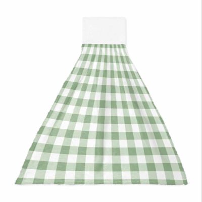 Sage Green Lattice Kitchen Hand Towels with Hanging Loops Set of 1 Super Soft Thick Oven Fingertip Dry Microfiber Dish Towel Absorbent Cleaning Washcloth,Kitchen Farmhouse Pastoral Buffalo White Check