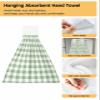Sage Green Lattice Kitchen Hand Towels with Hanging Loops Set of 1 Super Soft Thick Oven Fingertip Dry Microfiber Dish Towel Absorbent Cleaning Washcloth,Kitchen Farmhouse Pastoral Buffalo White Check view 2