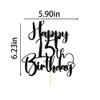 Dcokska Happy Birthday 15th Cake TopperBoys/Girls 15th Birthday,15th Anniversary Party Cake Topper Decorations/Dinner Party Decorations (15) view 2