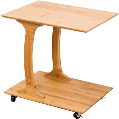 Aimery Office End Table C Shaped Sofa Table with Wheels, Mobile End Table, Laptop Stand, Nightstand for Clothing Store Cafe Office (Color : A, Size : 49 * 36 * 56CM)