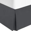 Queen Size Bed Skirt Dark Grey Box Pleated Bed Skirt with 15" Drop Length - Luxurious Pure Cotton 600 Thread Count, Split Corner Design, Lightweight, Easy Wash (60 X 80) Queen view 1