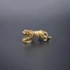MANGOUSONG Figurines Brass Animal,5.7x2.3cm Antique Lucky Tiger Casting Animal Figurines Abstract Geometric Style Metal Brass Sculpture Home Office Room Desktop Decorations view 1