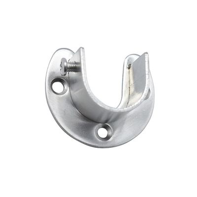 SagaSave 1 Pcs U Shaped Rod Socket Flange Heavy Duty Closet Brackets End Supports for 32 MM Closet Rod Stainless Steel Silver