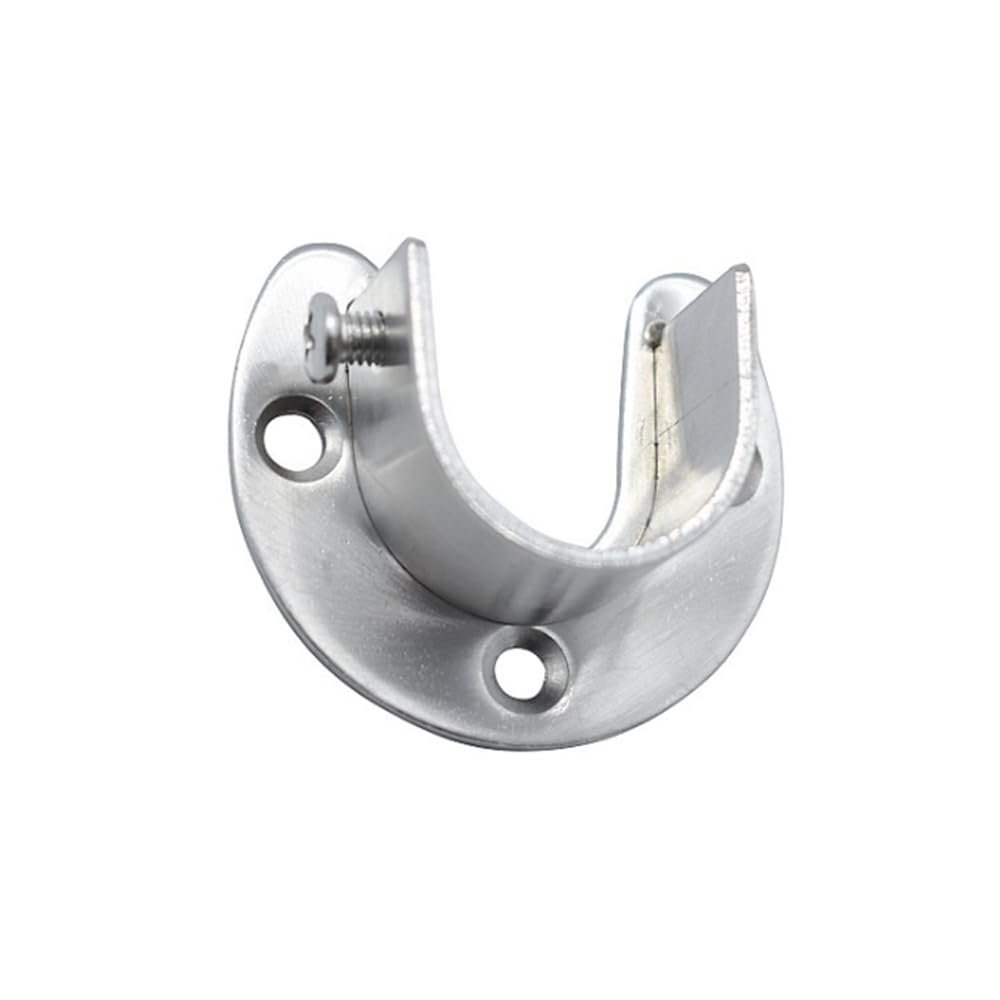 SagaSave 1 Pcs U Shaped Rod Socket Flange Heavy Duty Closet Brackets End Supports for 32 MM Closet Rod Stainless Steel Silver