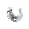 SagaSave 1 Pcs U Shaped Rod Socket Flange Heavy Duty Closet Brackets End Supports for 32 MM Closet Rod Stainless Steel Silver view 1