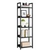 NUMENN Narrow Bookshelf, 5 Tier Bookshelves, Home Office Bookcase Shelf Storage Organizer, Free Standing Storage Shelving Unit for Bedroom, Living Room and Home Office, Black view 1