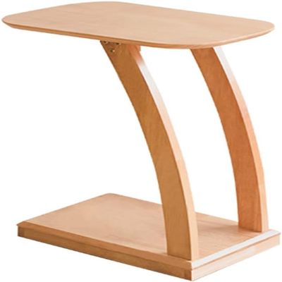 Aimery Office End Table C Shaped End Table, 2-Layer Coffee Table with Invisible Universal Wheel, Side Table for Living Room Bedroom Hallway (Color : B, Size : 52 * 34.5 * 67.5CM)