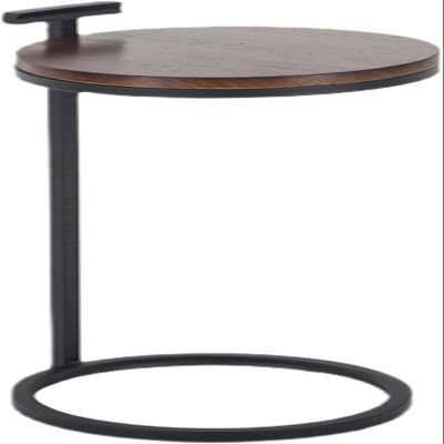 Aimery Office End Table C Shaped Sofa Table, Nightstand with Metal Frame, Side Table for Sitting Room Library Reading Room