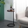 Aimery Office End Table C Shaped Sofa Table, Nightstand with Metal Frame, Side Table for Sitting Room Library Reading Room view 4